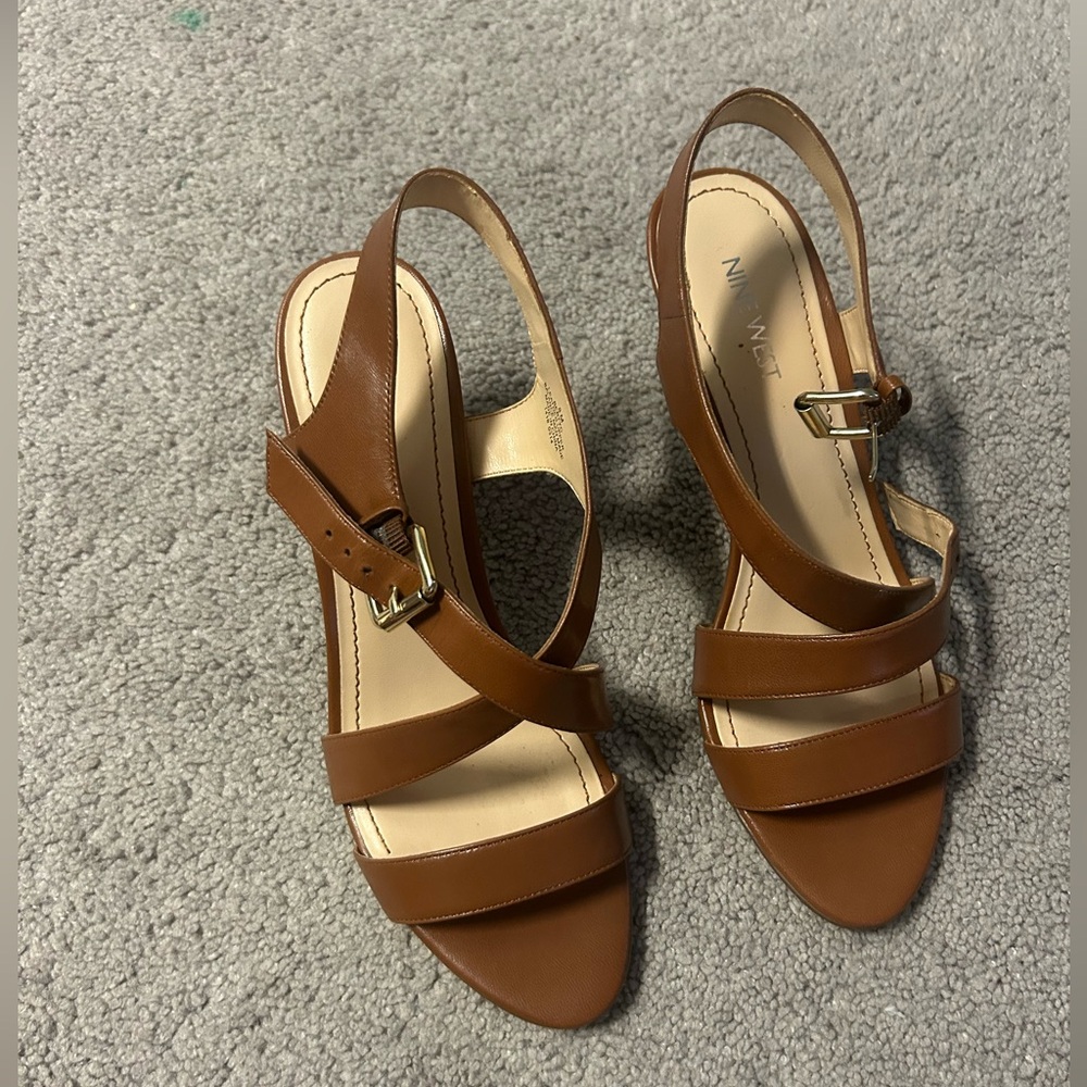 Nine West Tan Strappy Sandals
